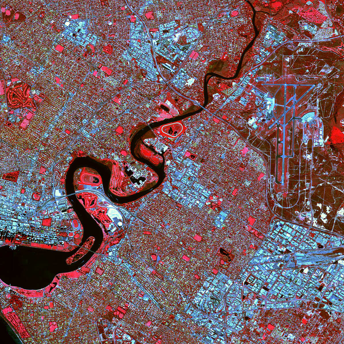 Image de la ville de Perth acquise en 2002 par le satellite Spot 5.
