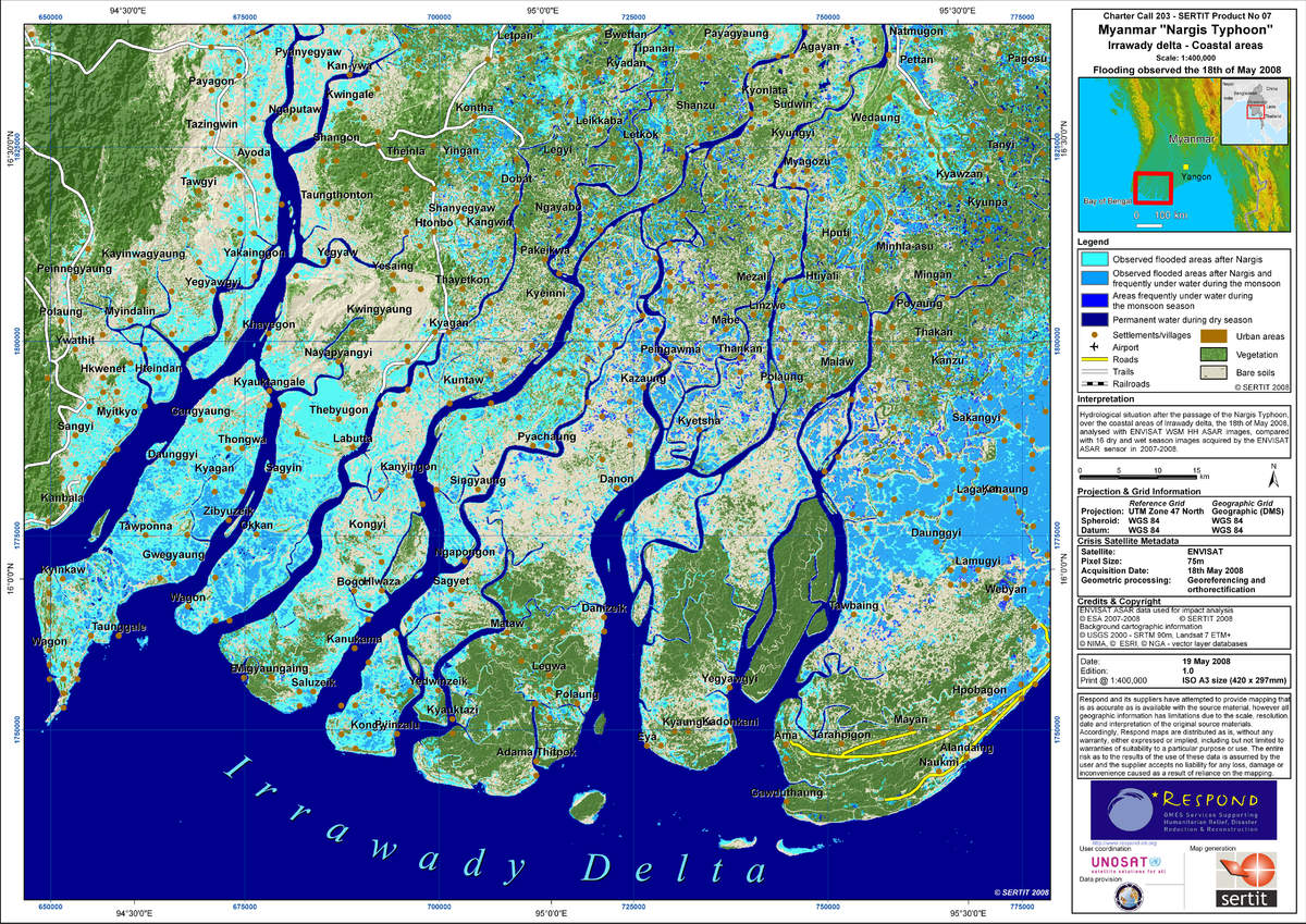 Le cyclone Nargis en Birmanie. Impact dans le delta de l irrawady.